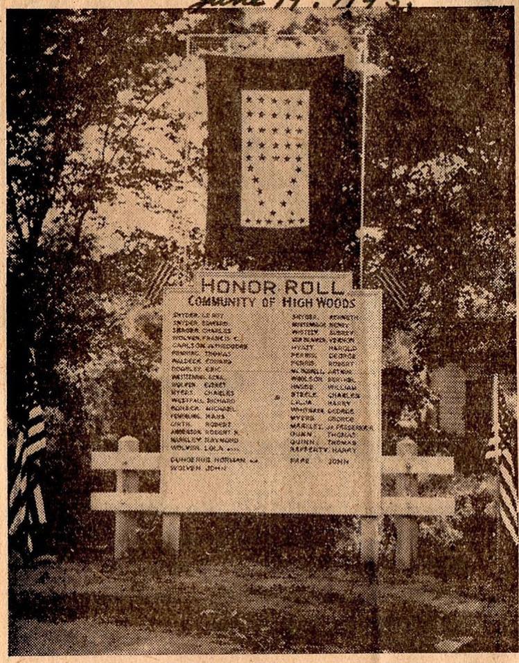 High Woods Honor Roll