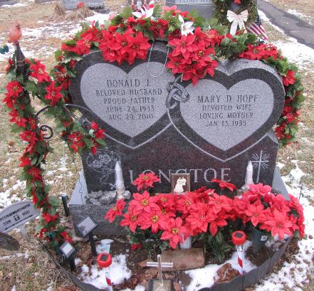 Cemetery stone of Donald Longtoe