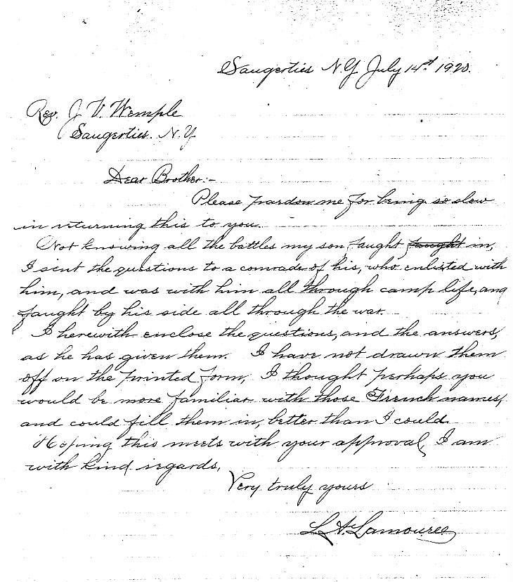 WW1 veterans letters