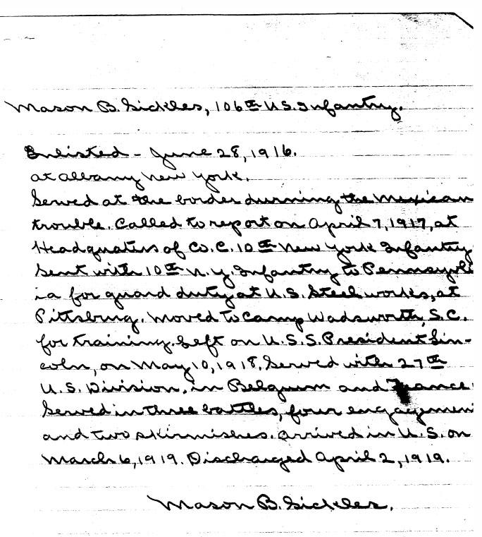 WW1 Documents, Saugerties, NY