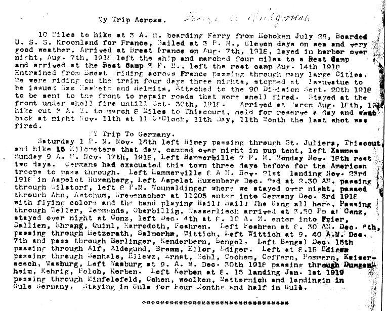 WW1 Documents, Saugerties, NY