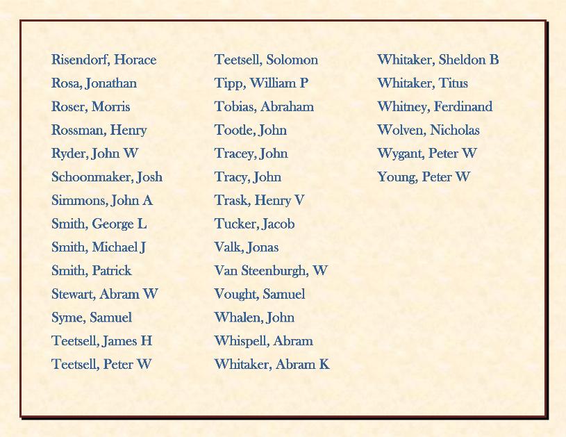Saugerties Veterans civil war deaths