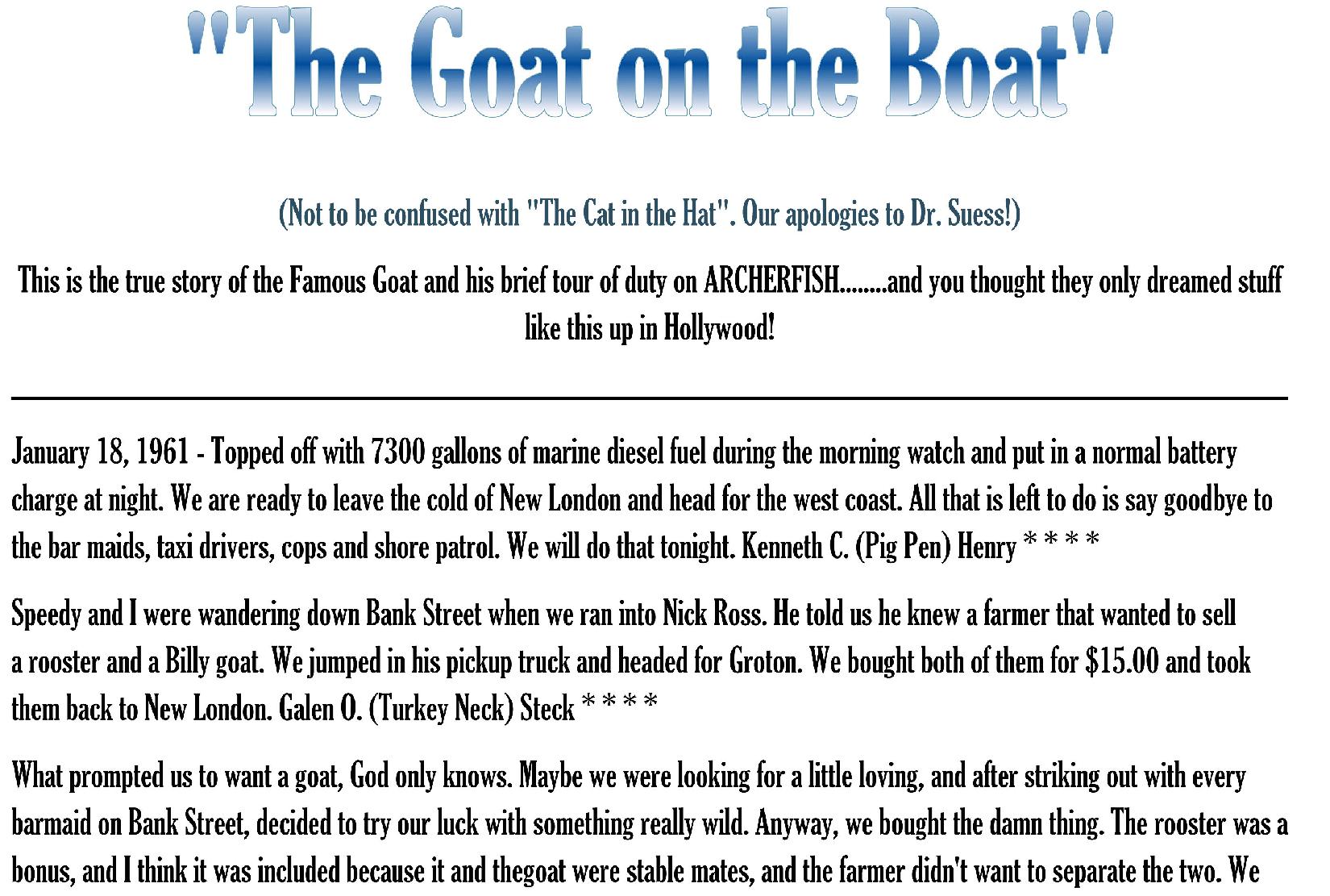 The Goat on the Boat