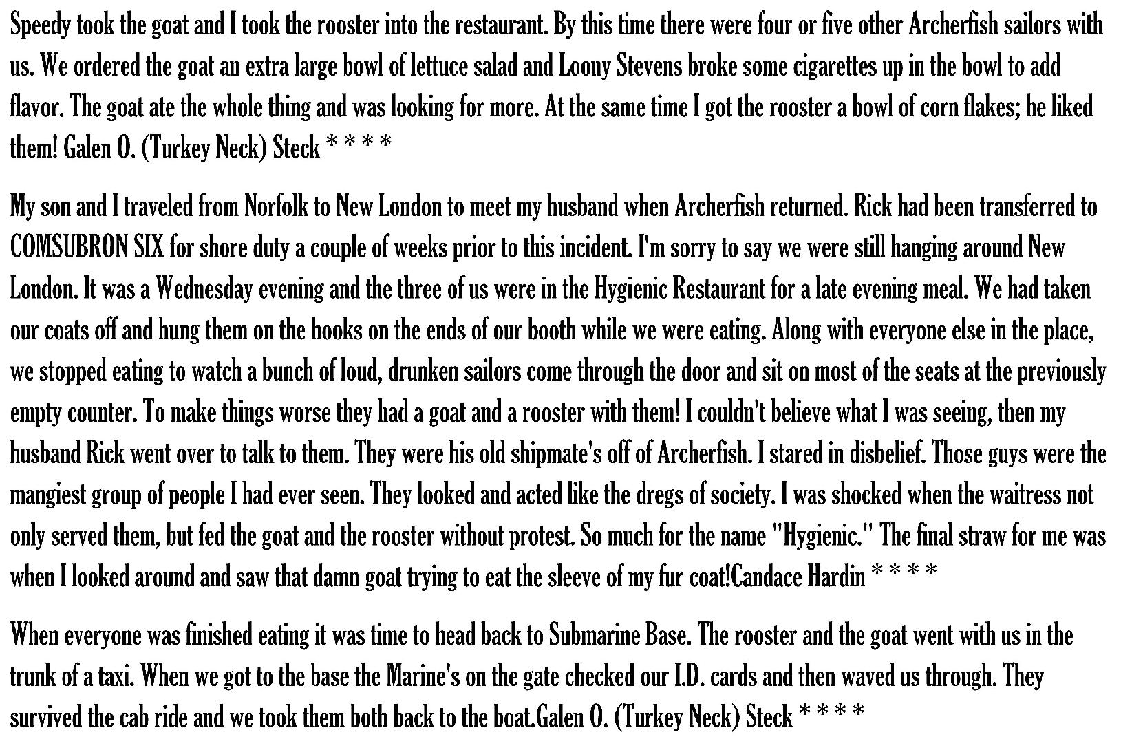 The Goat on the boat story