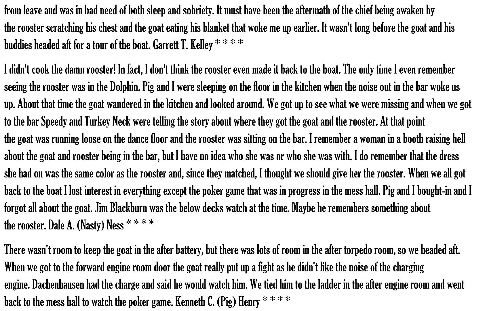 The Goat on the boat story