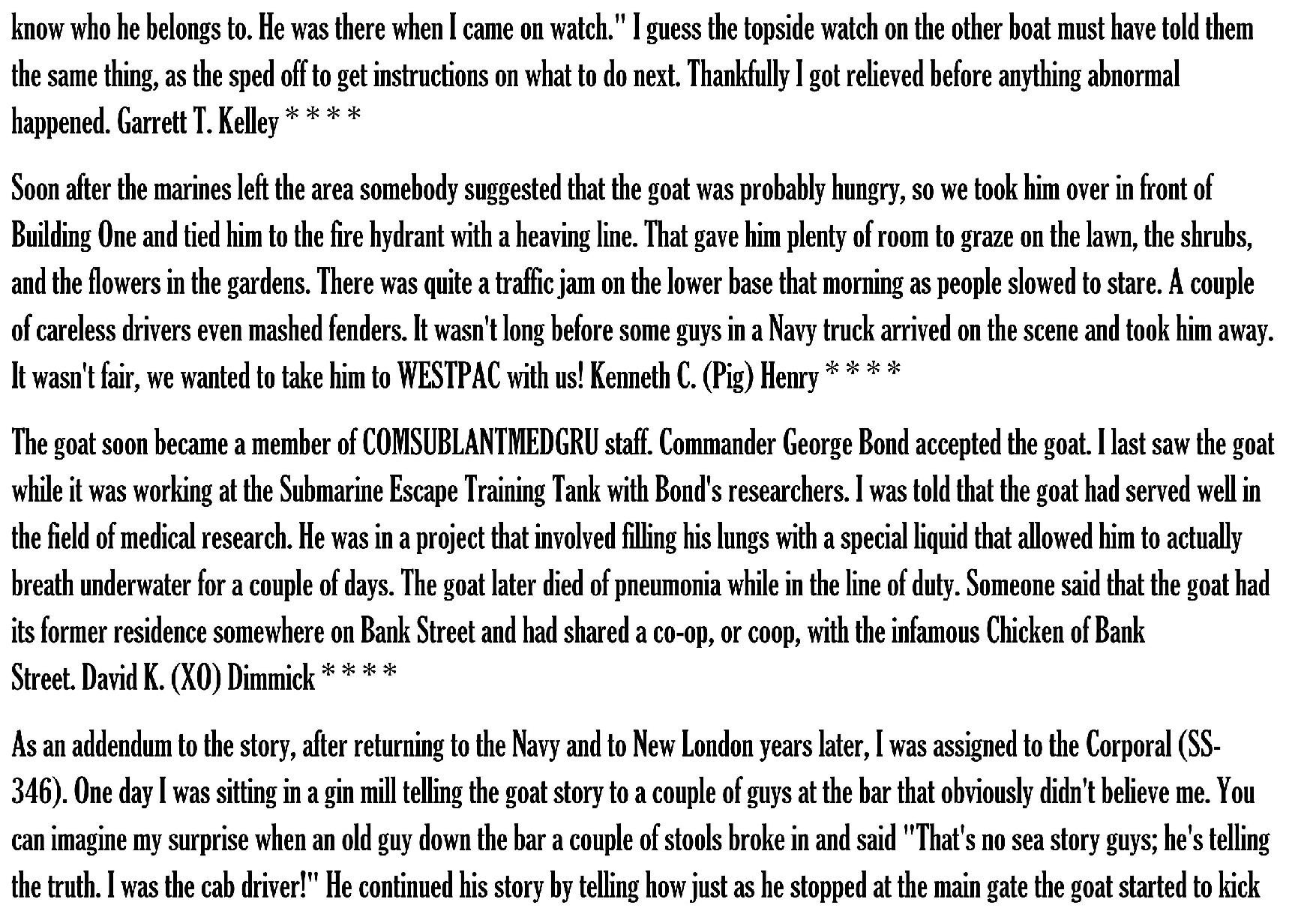 The Goat on the boat story