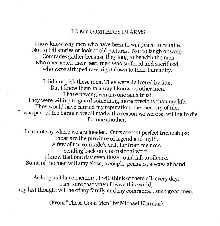 To my Comrades in Arms